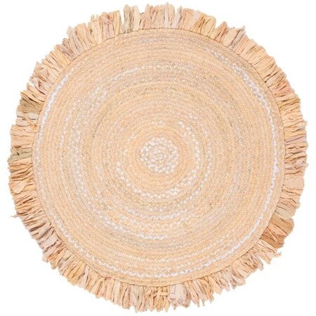 Safavieh Braided Global Round Hand-Woven Rugs, Beige - 3 x 3 ft. BRD451B-3R